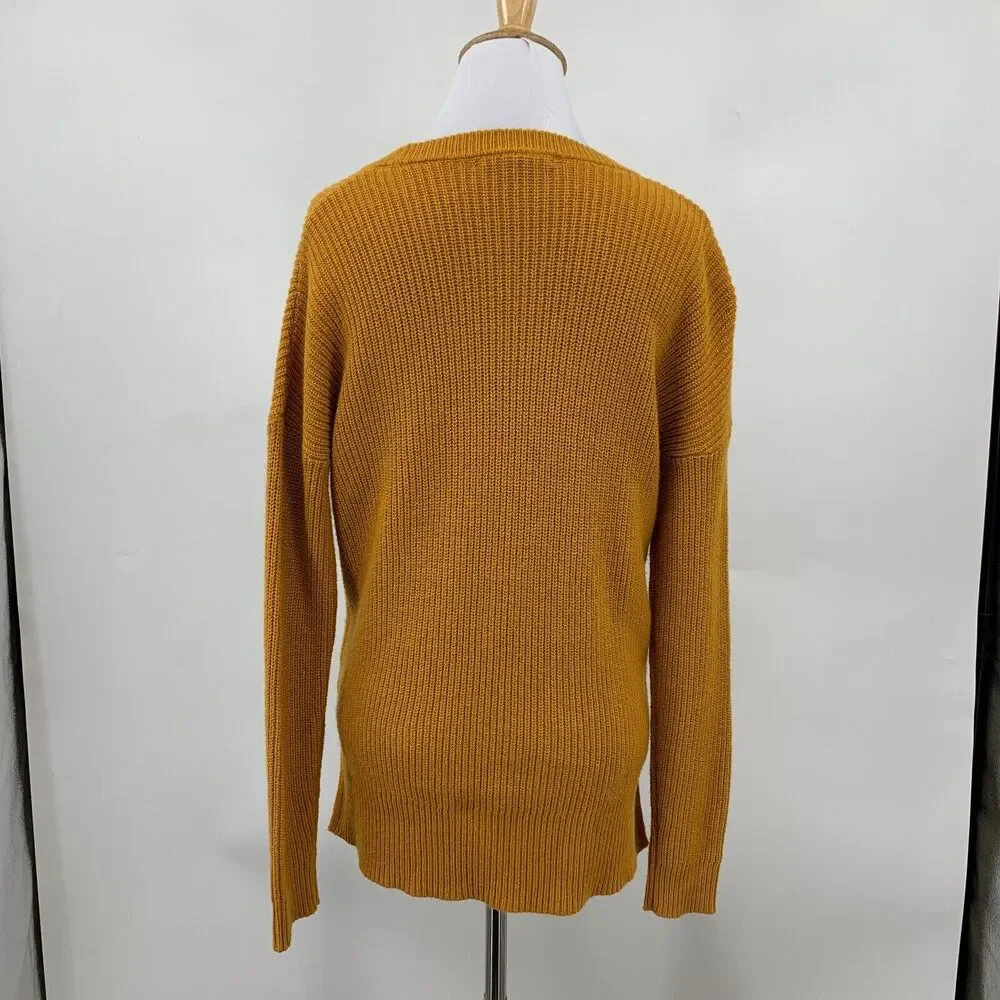 Madewell Sweater Womens XS‎ Extra Small Turmeric Thompson Pocket Pullover Boxy